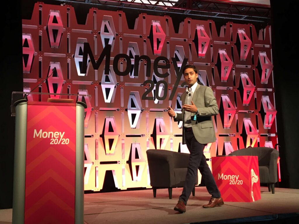 Vikas Raj on stage at Money20/20