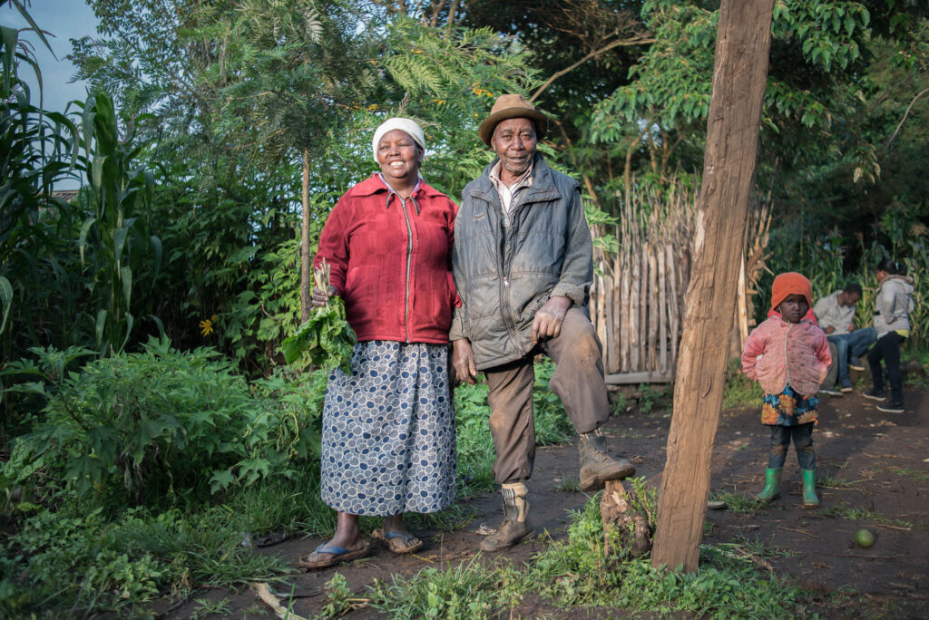 Virginia and her family at their farm in Kenya