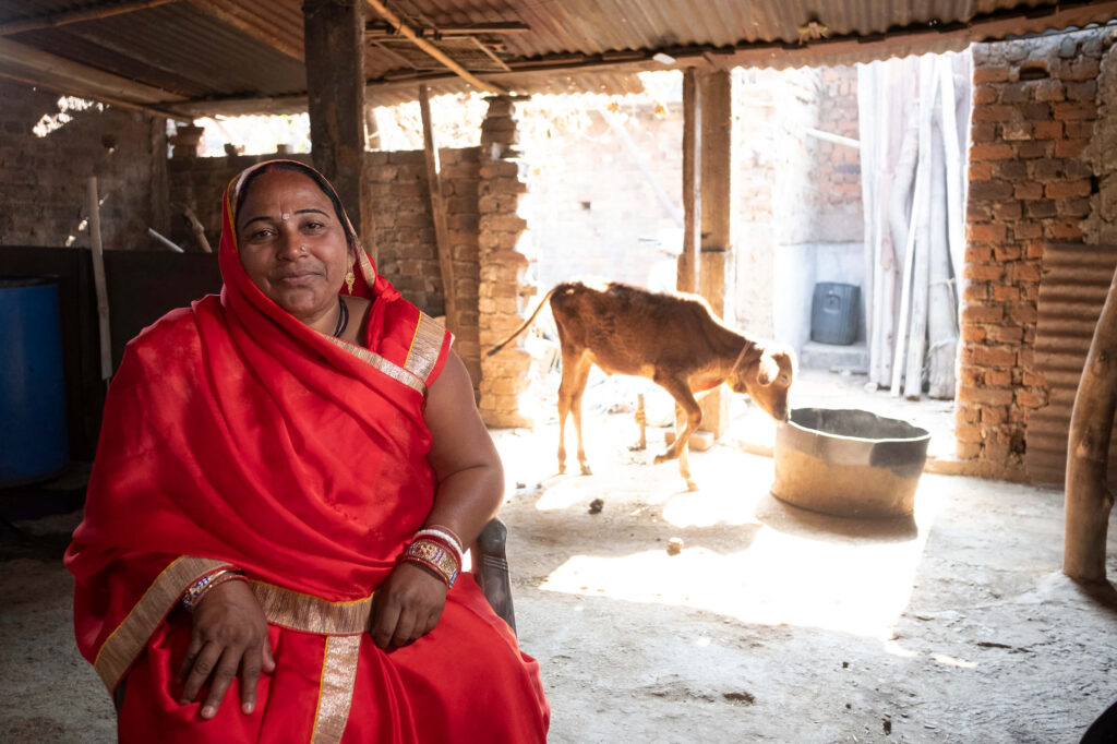 Laal at her farm in India