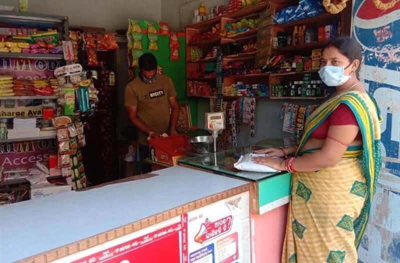 Customers at local kirana in Hyderabad