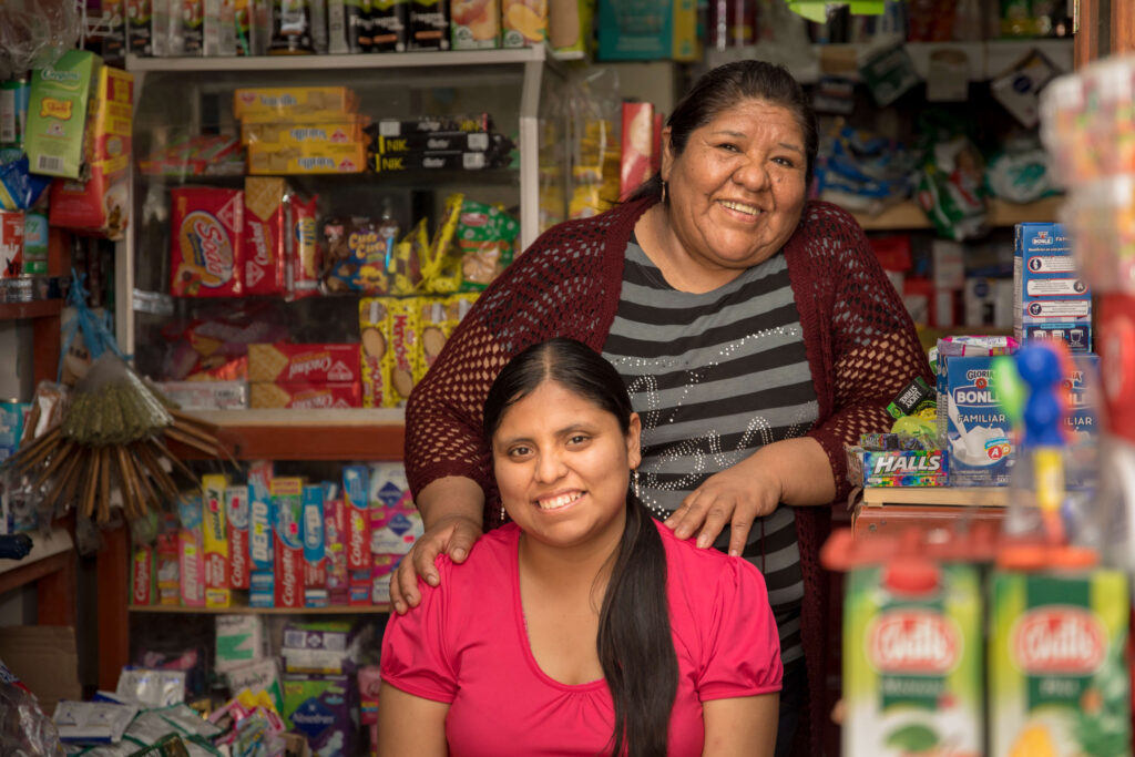 Rosa and Emily in their shop in Lima, Peru