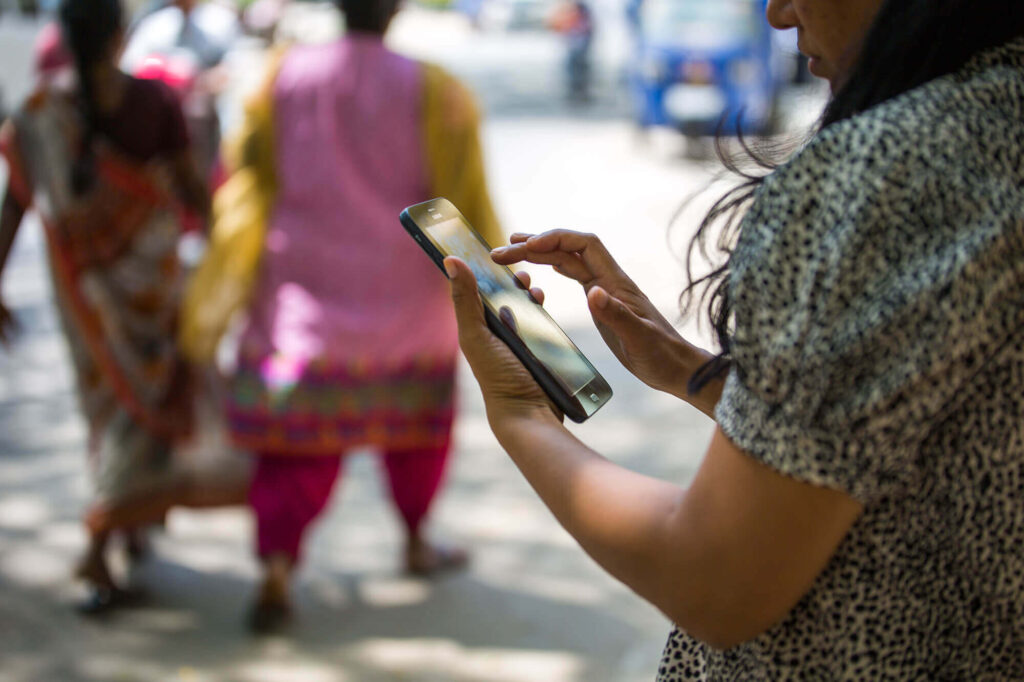 woman using mobile phone