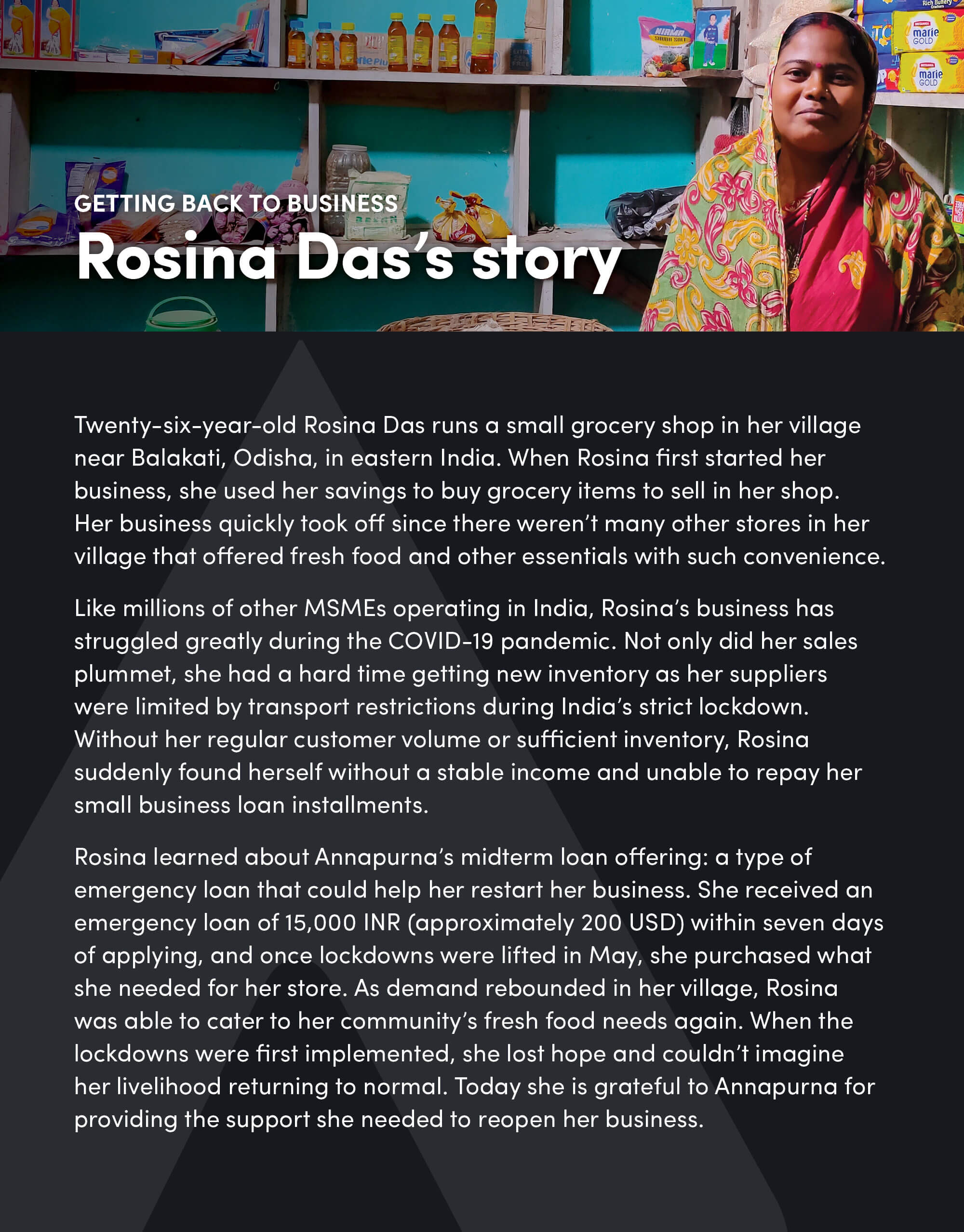 Getting back to business: Rosina Das's story