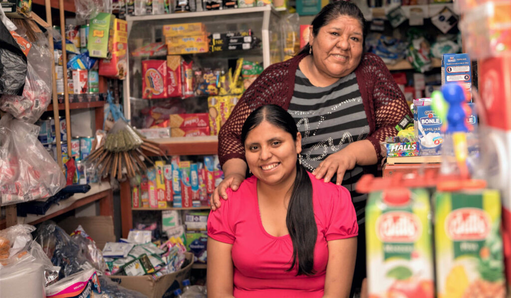 Rosa and Emily in their store