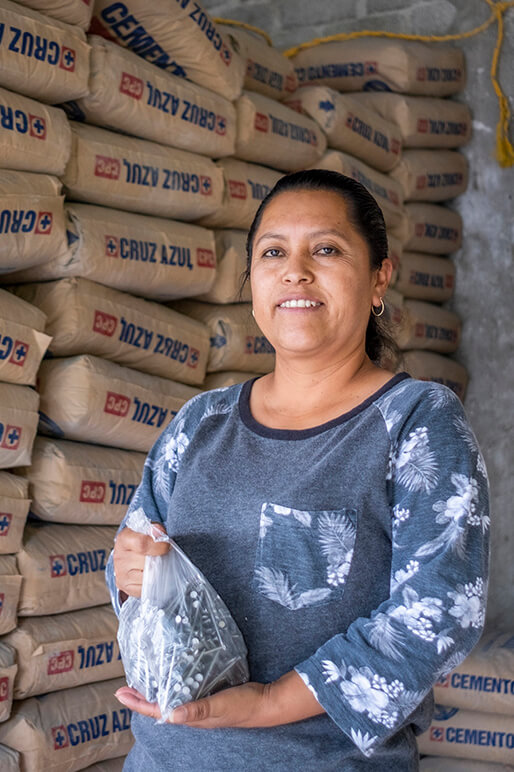 Maria Olga in her store in Mexico