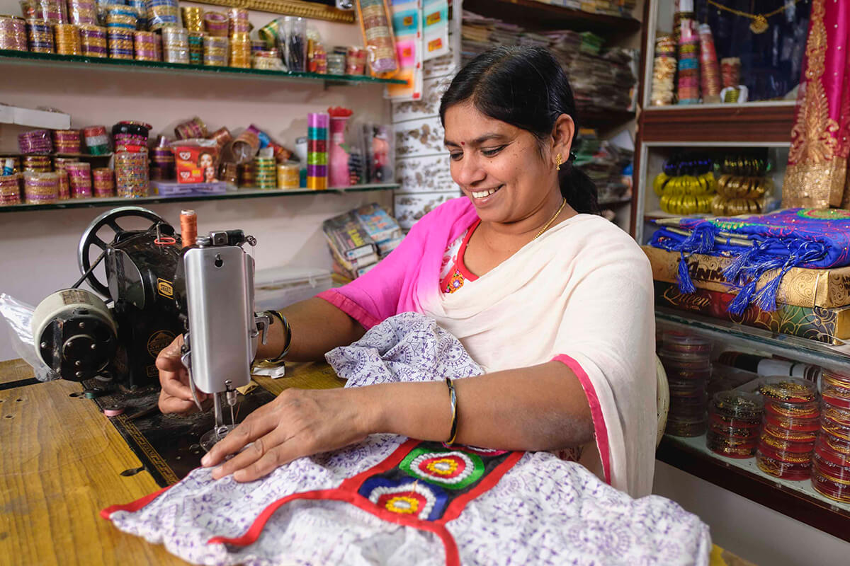 Woman entrepreneur and client of Sub-K in India