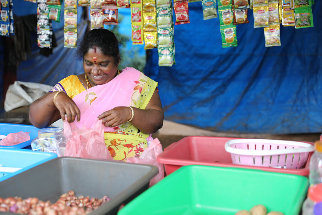 Thilagavathi at her store