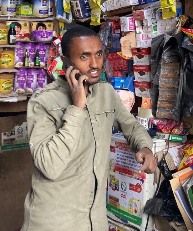 Abdurahaman Sadik, micro retailer in Addis Ababa, Ethiopia