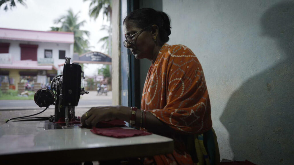 Leelabati is making clothes