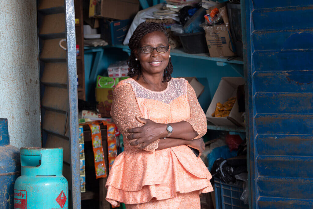 Toyin at her store in Nigeria
