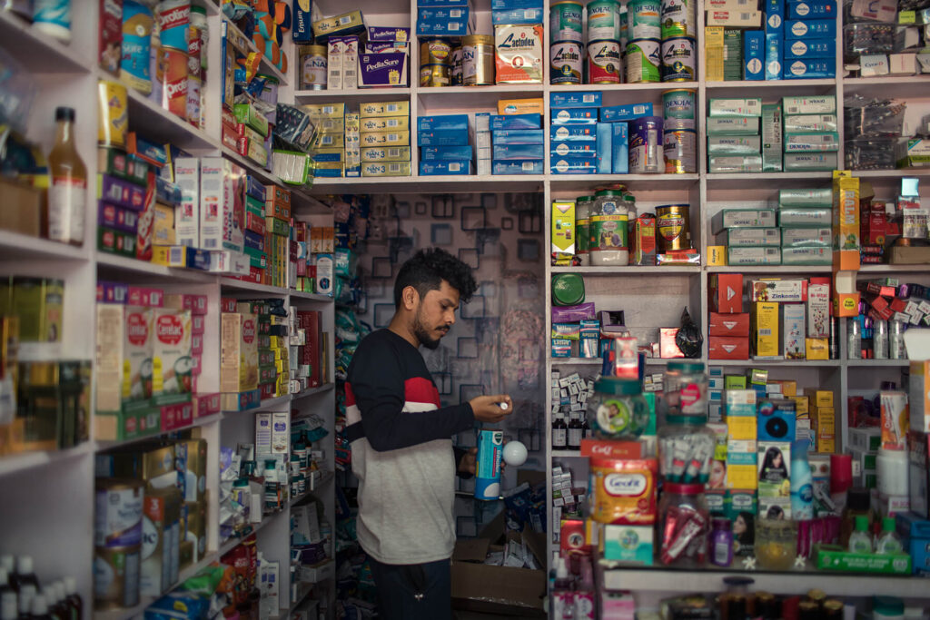 Manoranjan in his pharmacy