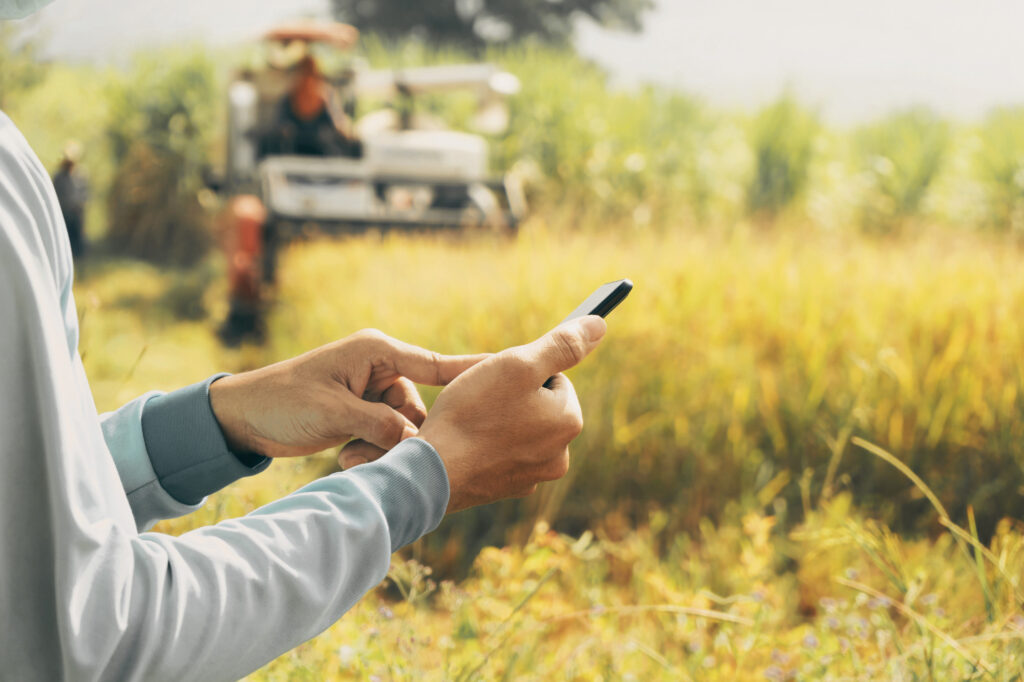 farmer using phone