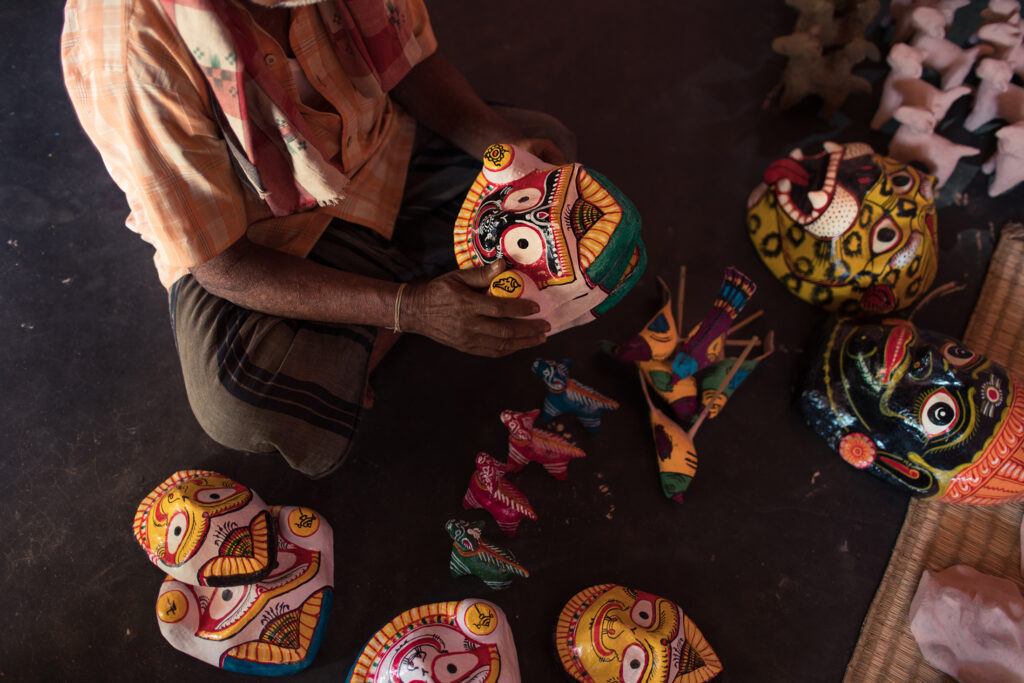 Manjulata and Charan in their workshop in rural Odisha, India