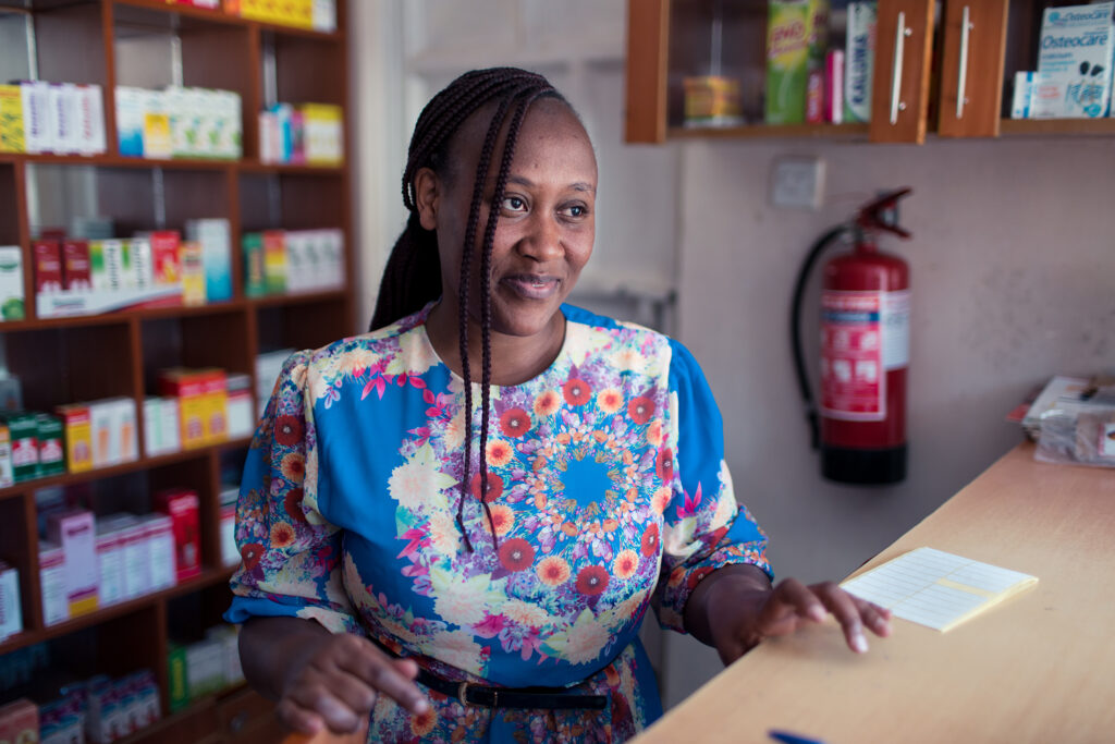 Faith at her pharmacy in Nairobi, Kenya