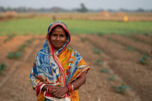 Usha in her field in Odisha, India