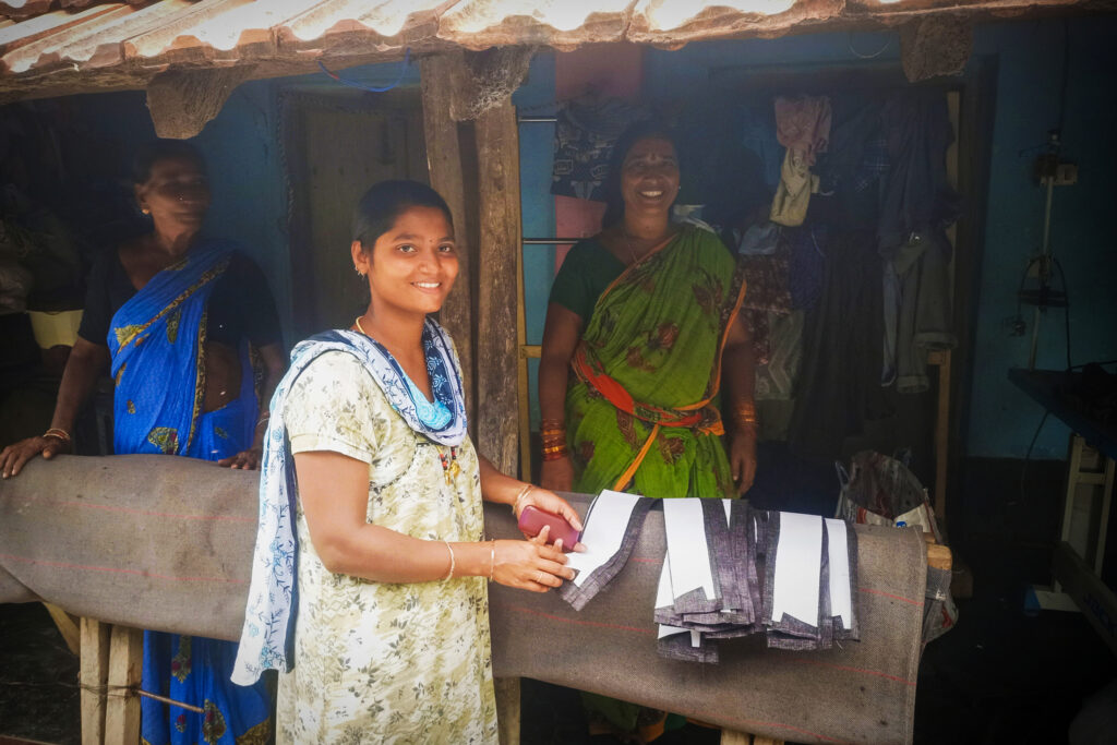 Rajalakshmi at her tailoring business