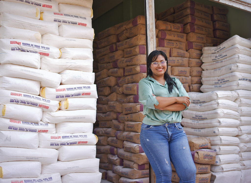 Roselin at her food distribution business in Bolivia