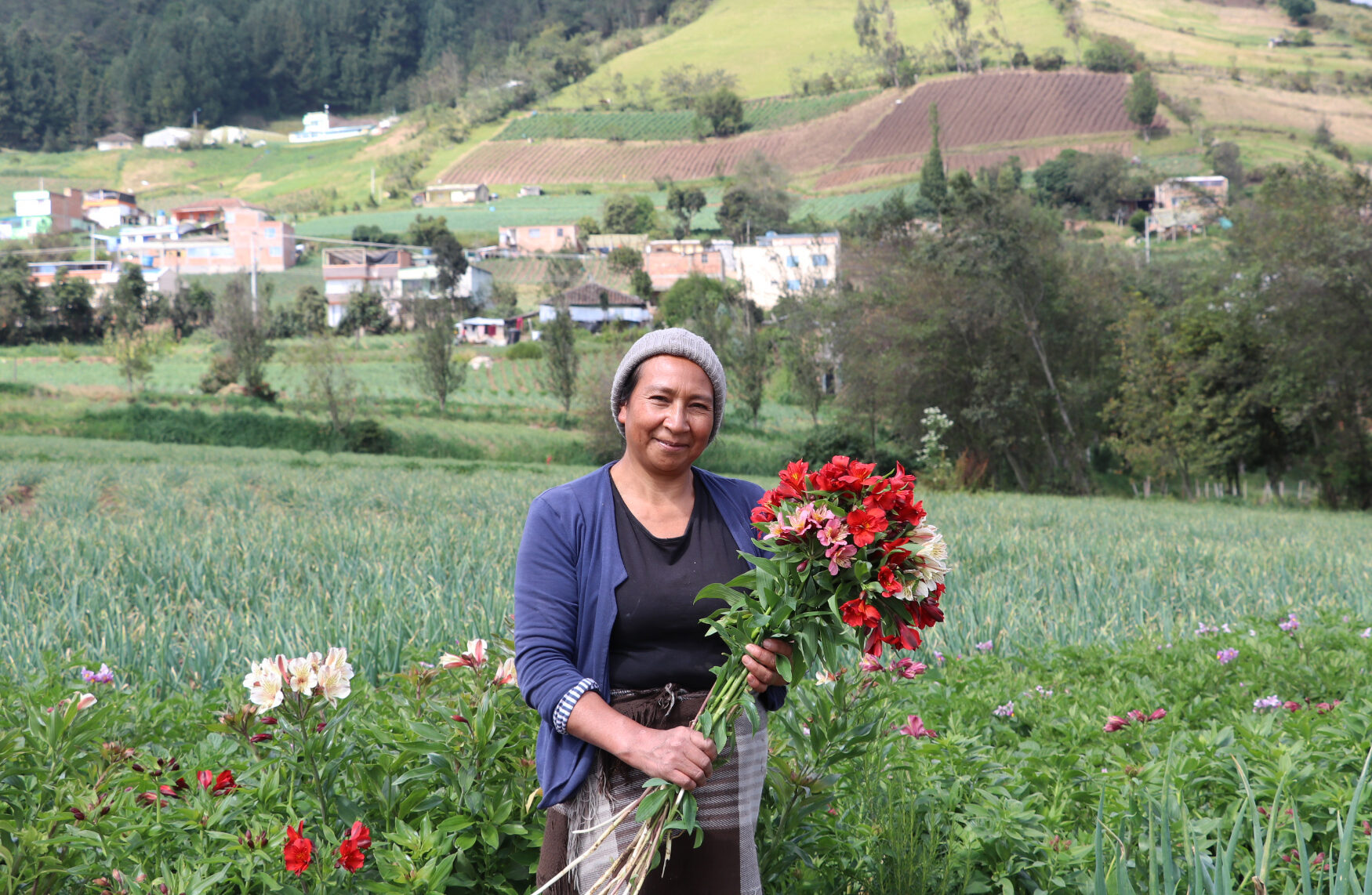 María Inés, customer of Banco Contactar, on her farm in southern Colombia