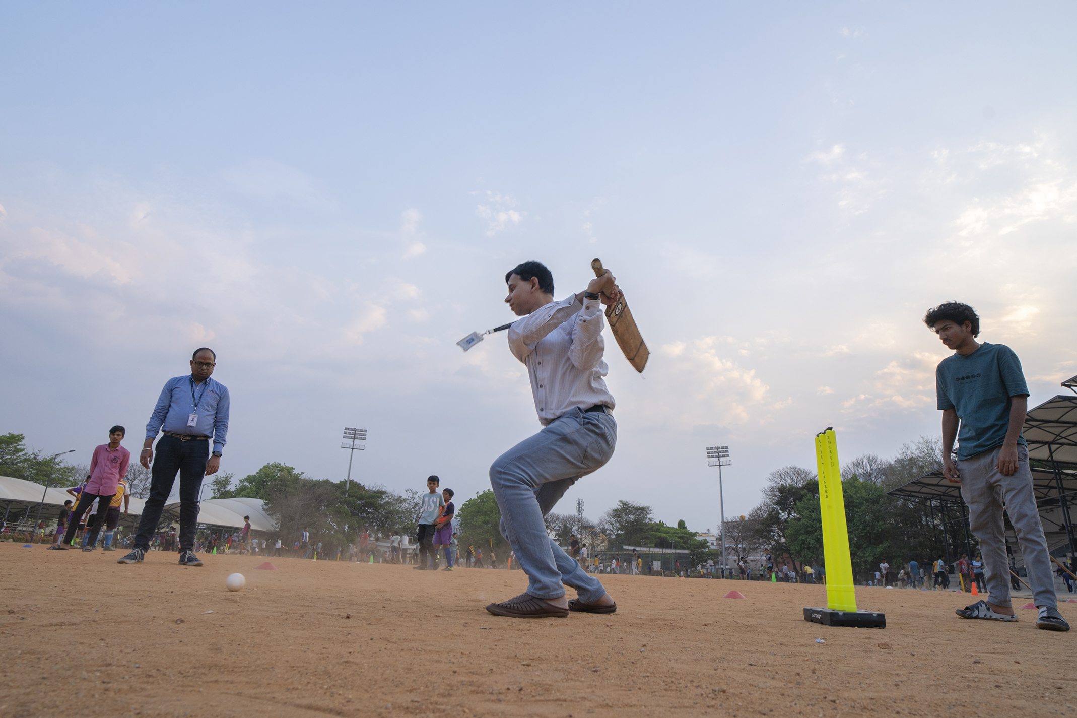 Avik plays cricket