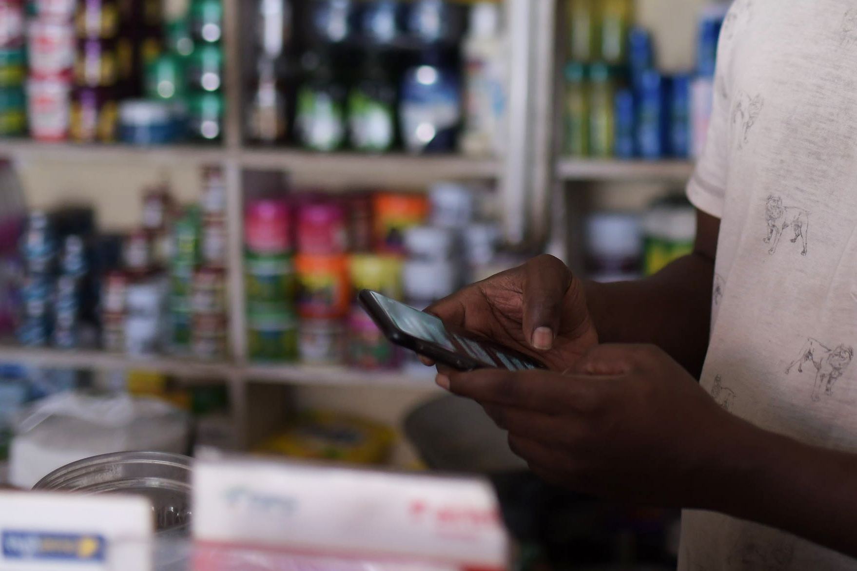 phone used by small business owner in Tanzania
