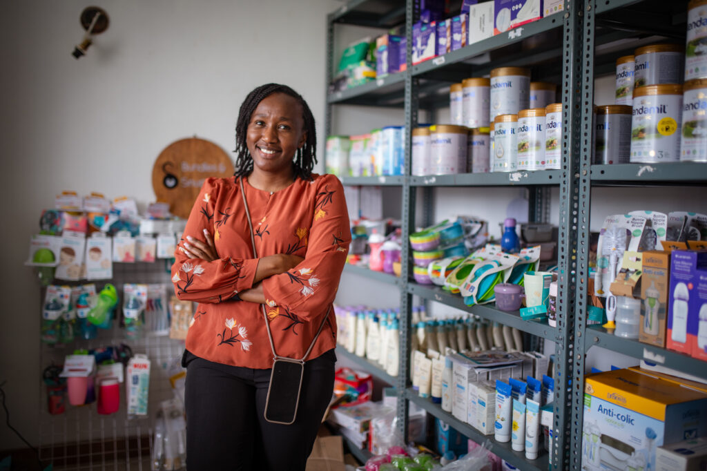 Sheila, owner of Bundles & Snuggles in Kenya